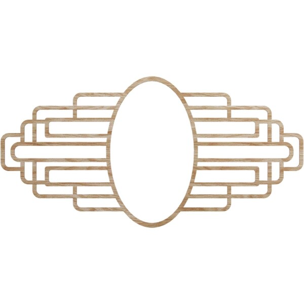 Ekena Millwork Elizabeth Wood Fretwork Pierced Ceiling Medallion, Red Oak, 38"W x 19"H x 10 1/2"IW x 18"IH x 1/4"T CMWP38X19X0250EBRO - main